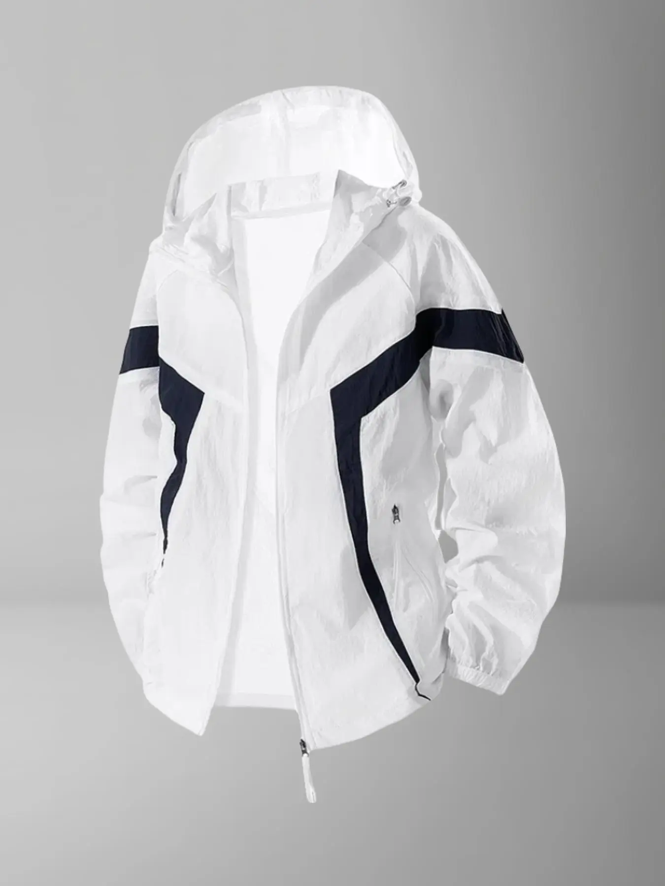 Men's Solid Color Packable Lightweight Hooded Jacket, Regular Fit Casual Comfortable Breathable Sun Protection Jacket for Outdoor Fishing, Men's Outerwear for All Seasons, Menswear