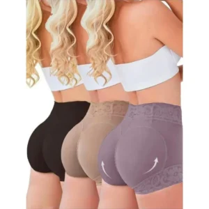 Women's Plain Contrast Lace High Waist Shapewear Shorts, Tummy Control Butt Lift Shapewear Bottoms, Ladies Valentine's Day Gift, Gift for Her