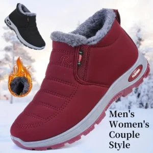 OnyxNewWinterSolidColorCasualPlushBootsforWomenWarmThick-SoledShoesShortTubeDesignSnowproofRedGirlFootwearMakapalStylishBlouses & Shirts
