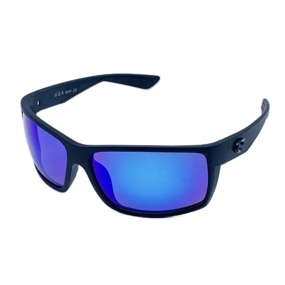 Blue Polarized Lens Black Frame Sunglasses