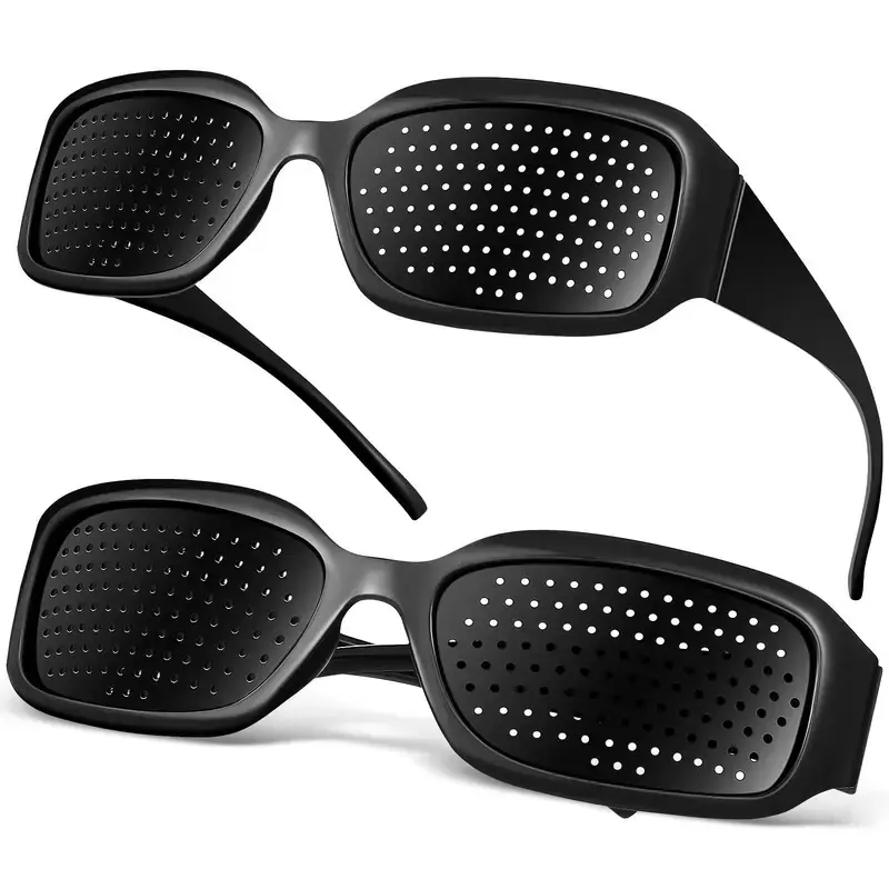 2Pcs Pinhole Durable PC Full Frame Eyes Pinhole Glasses For Vision Correction Tool Portable AntiFatigue Eyeglasses