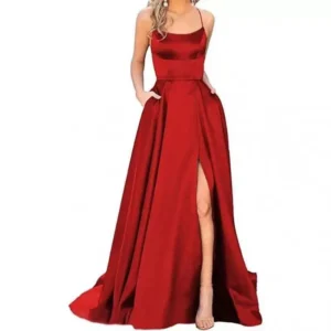 2025 New Women's Bridesmaid Dress Long Long Dress Small Trailing Strap Solid Color Banquet Evening Dress Womenswear Sleeveless Basic Minimalist