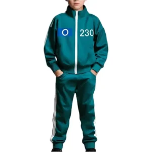 Tracksuit Costume Cosplay 2 Piece Unisex Korean Track Suit Set with Jacket & Joggers