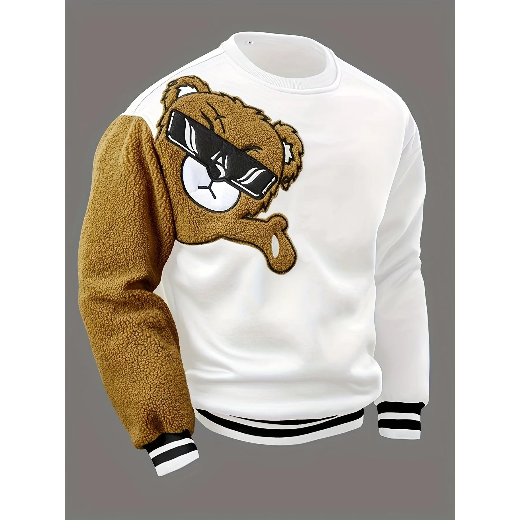 Men's casual sweatshirt - Relaxed fit, Polyester, Details, Machine washable, Crew neck, Long sleeves Fabric Menswear