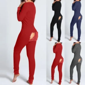 2025 Women's One-Piece Pajamas with Back Opening for Convenience Design House Dress Loungewear Nightwear