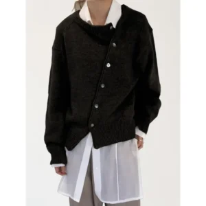 Dropped Shoulder Buttoned Cardigan Knitwear Womenswear