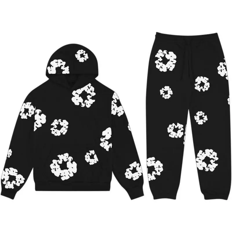 SD Hooded athletic tracksuit unisex 2 piece running clothing long sleeve hoodie sweatshirt + track pants set embroidered kapok hoodie Sweatsuit