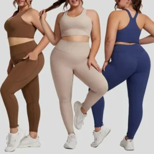 Yoga Set Women Plus Size Workout Oufit Curvy Women Sports Bra Gym Leggings Super Stretch Fitness Suit 3XL Women Activewear Sets