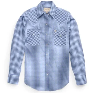 Women'sCowboygirlBlueGinghamGranddaddySnapShirtBlouses & Shirts