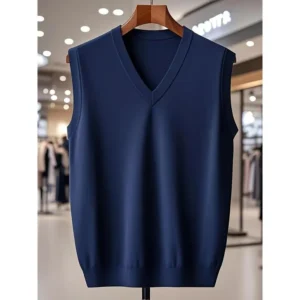 Men'SClassicV-NeckCasualKnittedVestforSpringBlouses & Shirts