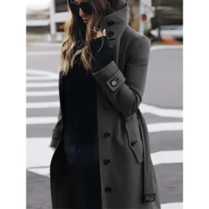 Autumn and Winter New Slim Fit Woolen Overcoat Women's Clothes Coat