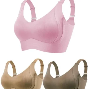 Women'sSolidWirelessBra,ComfortableBreathableSeamlessBra,LadySoftnessLightweightWideStrapBraforDailyWear,BreathableFitBra,WomenswearBlouses & Shirts