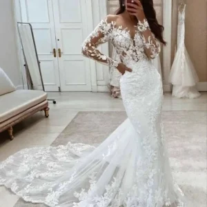 Fishtail Wedding Dress Sexy Temperament Slim Backless Figure Soft Veil Fashion Sexy Lace
