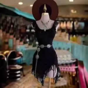 2025 European And American Women's Clothing Summer New Lace Round Neck Sleeveless Dress Hem