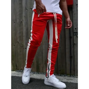[Men's Slim Fit Sweatpants Joggers] Color Block Drawstring Sweatpants Slim Fit Pants Men's Casual Joggers For Men Spring Fall Running Jogging