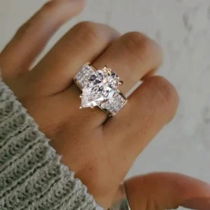 Elegant rings set with large shiny elegant jewelry, suitable for banquets, romantic weddings, holiday gifts boo necklaces tungsten ring elizabeth taylor hailey bieber cluster nail clemson purity vongola bezel setting cinderella toe western rams rolling