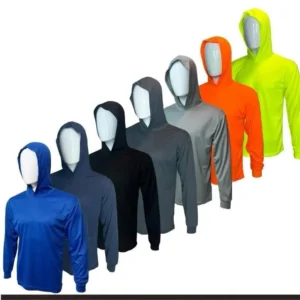 7 PACK SHIRTS - Hi Visibility ultra light weight Long sleeve hoodie shirt / polyester birdeye Fabric for quick dry Menswear Sweatshirts Man Pullover Casual Activewear Athletic Beige Mixed Variety