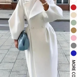 Women's Vintage Palace Style Long Coat, Fall Winter New Fashion Wide Lapel Lantern Sleeve Overcoat, Elegant Outerwear for LadiesGift