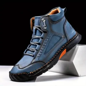 Men'sBlueHigh-TopCasualShoes-SuedeLeather&MeshSneakerswithLace-UpClosure,HandcraftedStitching,BreathablePerforatedDesign&Anti-SlipRubberSoleforOutdoor,Hiking&DailyWearBoyFootwearBlouses & Shirts