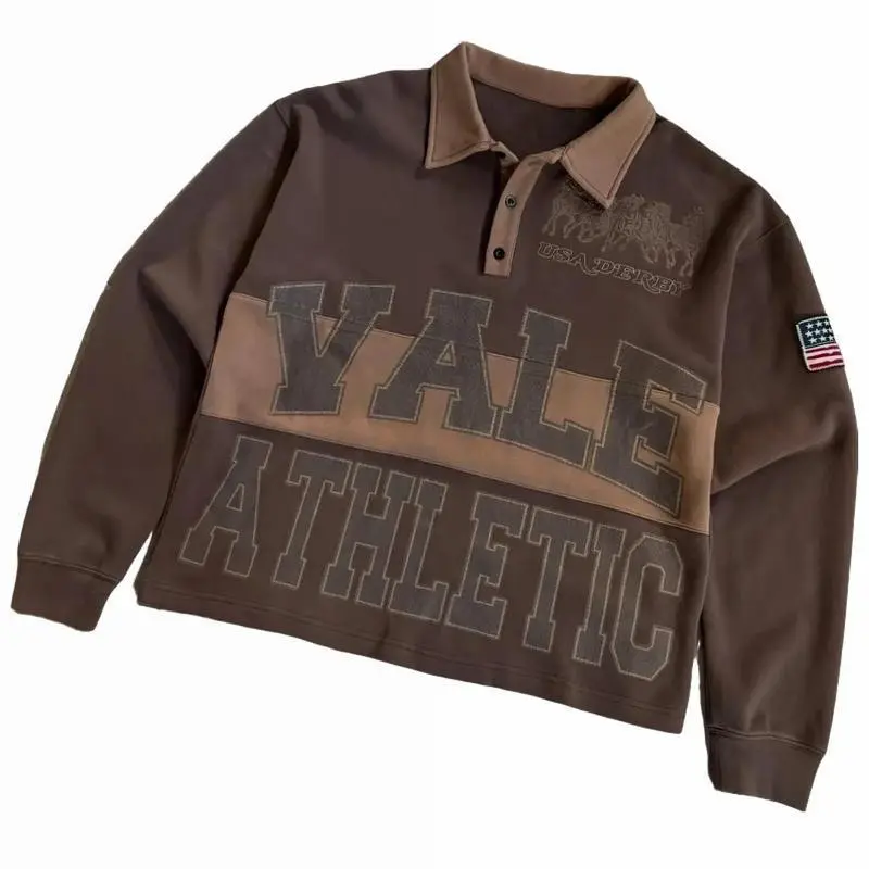 2025 America New Fashion Trend Vale Athletic 3D Printed Long-Sleeve Polo Streetwear Sweatshirt breathable cotton t-shirt Fleetwood Music daddy shower outfit Unisex Dads Casual Short Crew Neck Men's brown headstand hoodie comfort boyfriend 90s